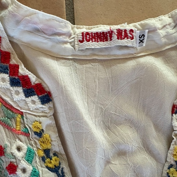 Beautiful Johnny Was Embroidered Rayon Shirt Blouse Tunic Top Size XS - Picture 3 of 6